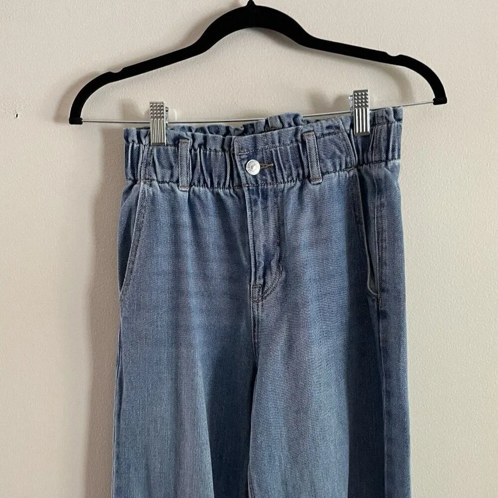 American Eagle Women 0 Blue Medium Wash Denim Highest Rise Baggy Mom Jeans - Picture 4 of 10
